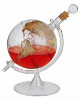 Cognac Caraffe Weltkugel, mundgeblasen